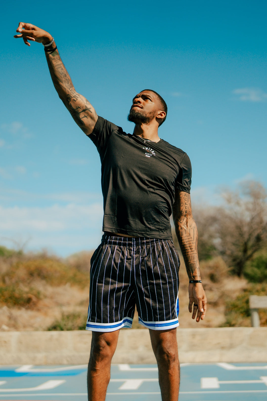 Pin Stripe Hoop Shorts (Black)
