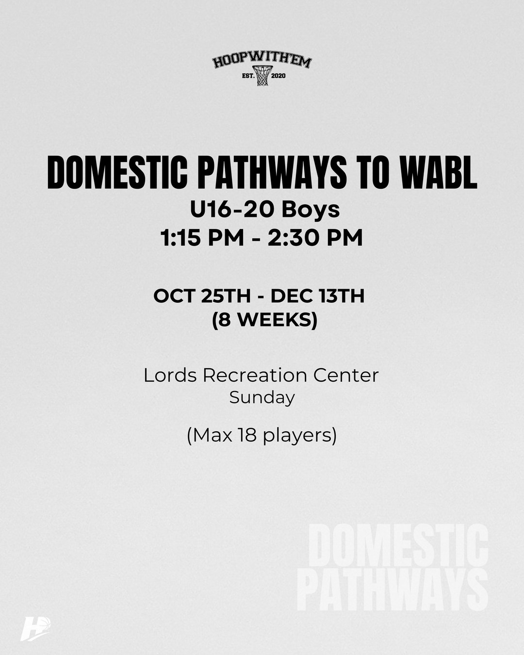 TERM 4: Domestic Pathways to WABL - U16-20 Boys
