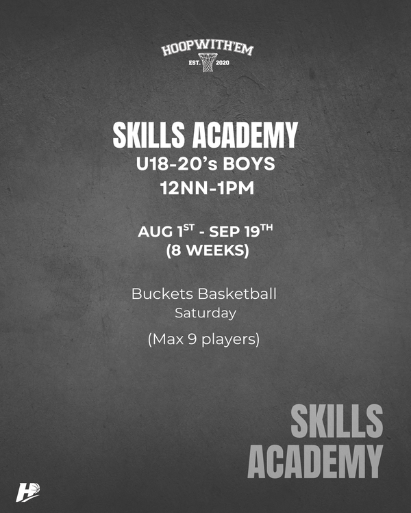 TERM 3: Skills Academy U18 -20s Boys 12-1PM