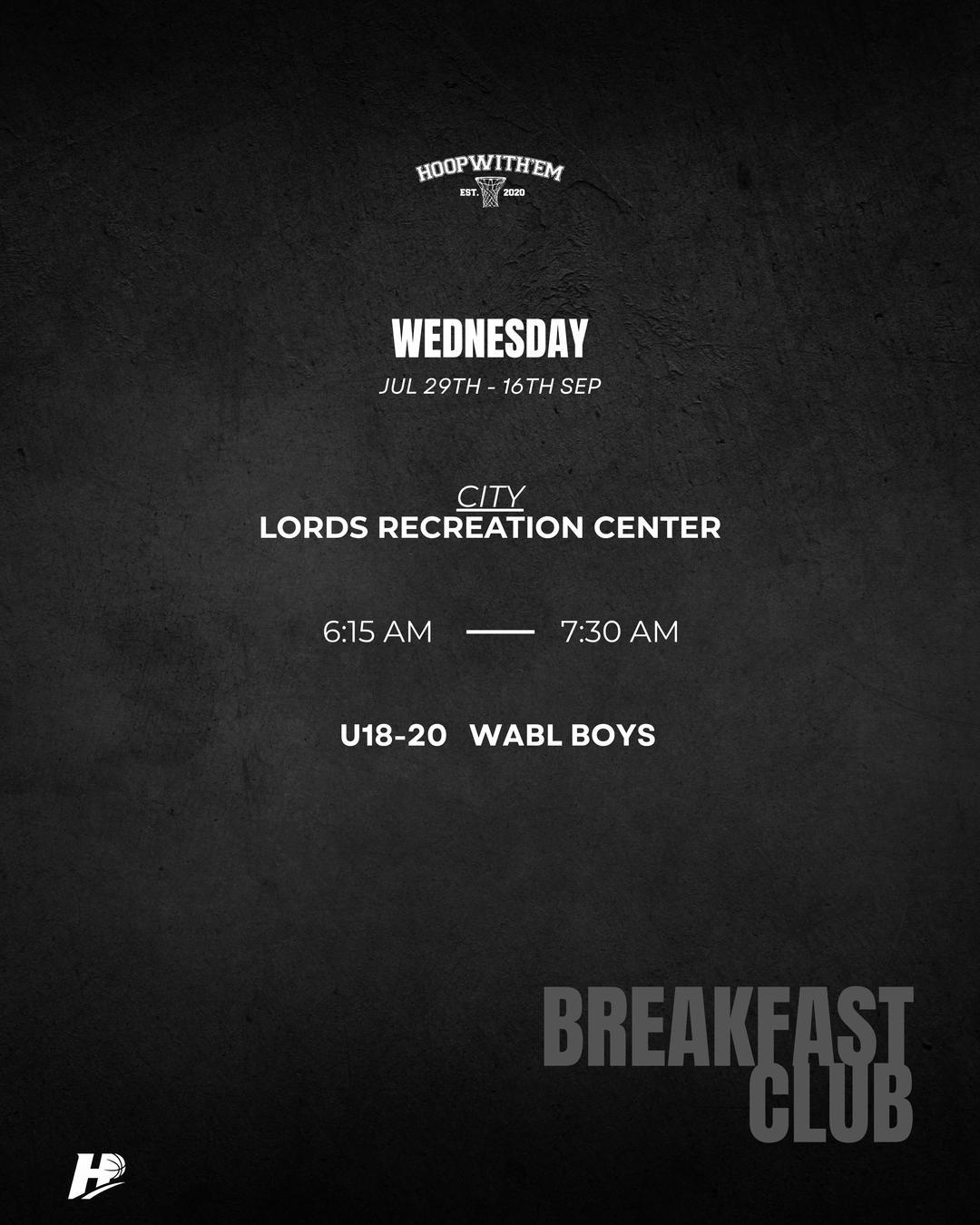 TERM 3: Breakfast Club -  U18-20 WABL WEDNESDAYS