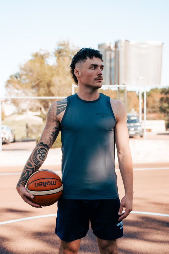 Men's Short Sleeve Compression Top (Gunmetal Grey, Side Logo)