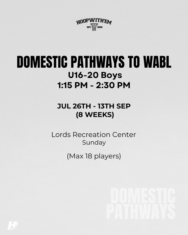 TERM 3:  Domestic Pathways to WABL - U16-20 Boys